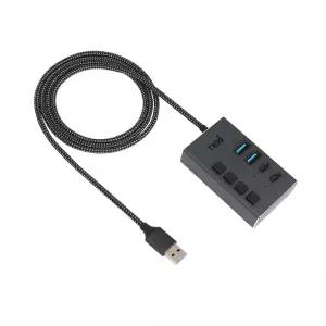 USB3.0 4포트 유전원 멀티허브 1.2M 케이블 스위치 분배기 노트북 C타입 USB허브