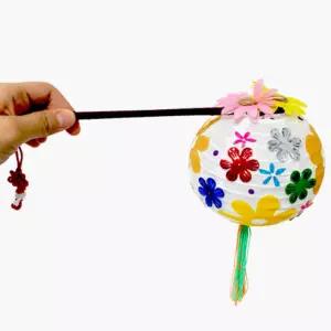 md 만들기대장 청사초롱 만들기 12cm 전등갓 한지 찢어 붙이기 스팡클 조화 꽃 활용 꾸미기 전통등 DIY