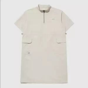 린넨라이크 하프집업 우먼스 원피스 / BEIGE GREY UR122COP31