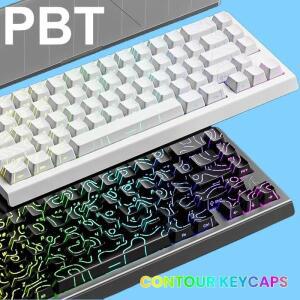 컨투어 KM97 PBT 키캡-어택 샤크 X68HE MCHOSE ACE60/ACE68 마그네틱 게이밍 키보드  기타 체리 높이에 완