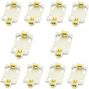 bnafes 10Pcs 화이트 서피스 마운트 SMD CR2032 셀 버튼 배터리 홀더 소켓