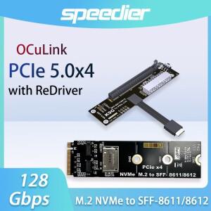 PCIE 5.0 X4 외장 eGPU 그래픽 카드 M.2 Nvme to OCuLink SFF-8612 8611 암 어댑터 보드 + 리드라이버 칩 G