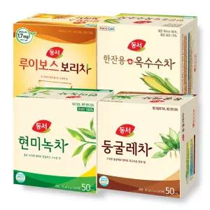 동서 티백차 50T 4종세트(녹차/둥굴레차/옥수수차/루이보스보리차)