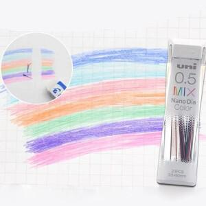 미루식 일본 유니 나노 다이아 컬러 202NDC 샤프펜슬 리필심 0.5mm 필기구 문구 믹스 코어 페인팅 아트