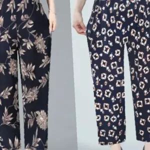 중년여성 통넓은 꽃무늬 면바지 허리밴드 시원한 통풍 실내복 집안일 텃밭 정원