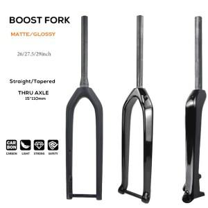 풀카본 산악자전거 포크 (XC 및 그래블용) 15x110mm 부스트 쓰루액슬, 2627.529인치 디스크 브레이크, 스트