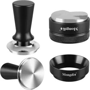 몽디오 51mm 에스프레소 액세서리 키트 변조기 투약 깔때기 및 커피 디스트리뷰터 머신 포터필터에