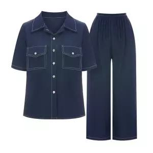 (택가 149000원)[샐리] 투포켓셔츠반팔밴딩팬츠세트_I6B-CSE013