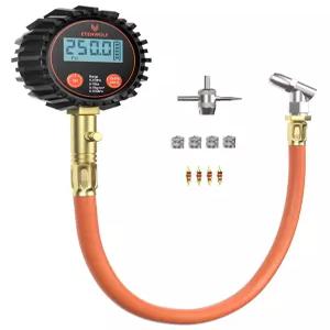 ETENWOLF T400 디지털 타이어 공기압 게이지 0-250 PSI ANSI B40.7 2A 등급 고정밀 플러스 마이너스 0.5