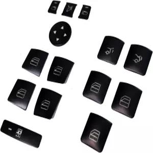 WODOFO GDR 블랙 인테리어 트림 도어 파워 윈도우 스위치 버튼 커버 스티커 교체 벤츠 GLK ML A B C E GLS