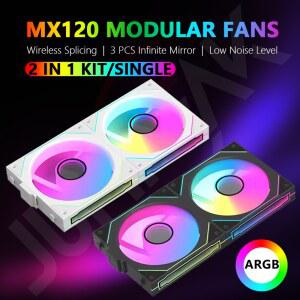 노트북쿨링팬 쿨러 JUMPEAK MX120 240MM 모듈식 무선 연결 미러링 효과 120MM 냉각기의 샤시 컴퓨터 PC 히트팬