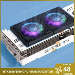 커스텀수냉 GPU 백플레이트 라디에이터 RTX3090 4090 방열판 VRAM 게임 듀얼 쿨러 PWM 패널 30803070 MELCO VGA 메모리 키트 비디오
