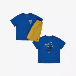 뉴발란스 키즈트레이닝세트 RQJ NK9YGB209U-50 EXCLUSIVE 에센셜로고 반팔셋업