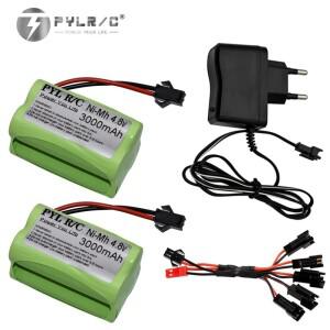 배터리 + 충전기 4.8v 3000mAh RC 자동차 선박 탱크 로봇 트럭 AA NIMH 충전식 그룹 장난감 총