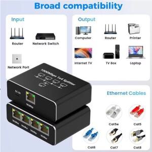 1000Mbps 기가비트 네트워크 허브 1 ~ 2/3/4 확장 RJ45 LAN 인터넷 분배기 스위치 Cat6/7/8 PC 데스크탑 용