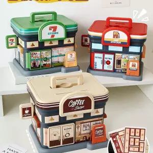 인테리어 저금통 귀여운 DIY 어린이 미니 금고 동전 지폐 곰돌이 자물쇠 대형 ATM 캐릭터 비밀번호