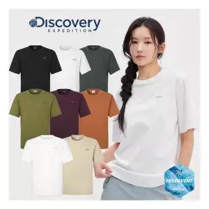 디스커버리 25SS 이월할인 남여공용 프레시벤트 스몰로고 세미오버핏 반팔티 DXRS7Q053 582948
