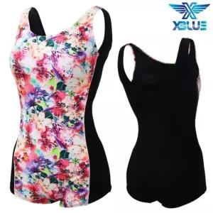 XBLUE 여자 사각 아쿠아로빅 수영복 B421733 5부수영복