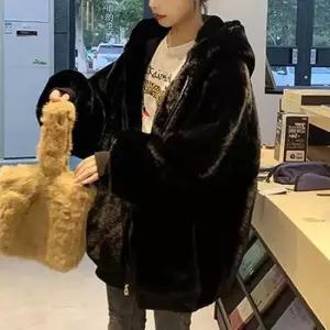 퍼롱코트 여자 털코트 페이크퍼 아우터 숏 트렌치 집업 후드
