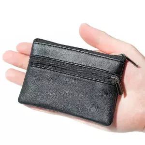 여성 남성 동전 지갑 작은 가방 변경 지퍼 돈 미니 가죽 키 홀더 carteira
