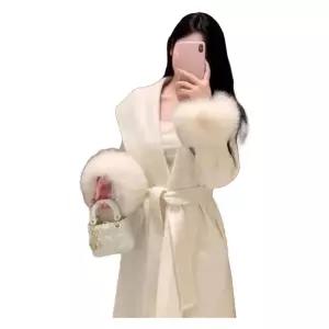 여성모직코트 겨울외투 아우터 올드머니룩 두꺼운 겨울자켓 털코트 롱코트 여성용 털자켓