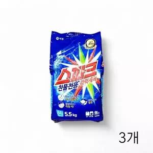 고품질 TBZ 스파크 세탁세제 5.5kg X 3개 찬물전용 대용량 업소용 분말세제 리필용 세탁기세제 WFM370C