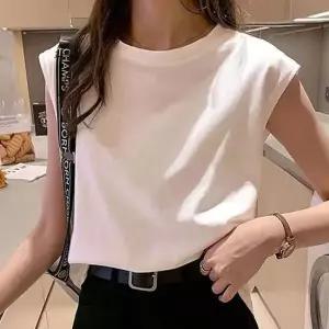 여름 루즈핏 캡소매 민소매 데일리 티셔츠