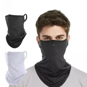 통기성 스카프 반 얼굴 마스크 여름 빠른 건조 목 각반 커버 매달려 귀 태양 보호 두건 Neckerchief