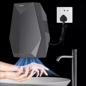 Gmdq 영국 표준 220V 자동 센서 핸드 드라이어 블루 라이트 핫 에어 1600W 소형 가정용 욕실용 빠른 건조