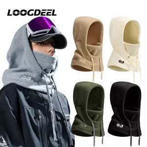 LOOGDEEL 풀 페이스 헤드 커버 스노우 보드 후드 스카프 겨울 스포츠 따뜻한 사이클링 기어 열 양털 스키