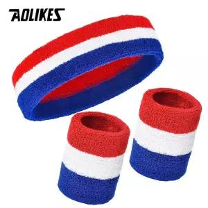 남성용 AOLIKES 스웨트 밴드 헤드밴드 손목밴드 - 머리 세트 스포츠 육상 이벤트 운동 농구에 이상적