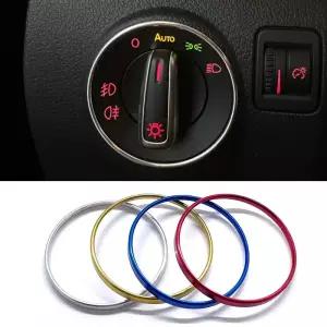 자동차 헤드라이트 스위치 장식 프레임 트림 링 스티커 폭스바겐 VW 골프 제트 MK5 파사트 B6 B7 CC 투란