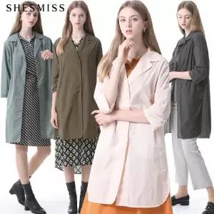 [쉬즈미스][쉬즈미스] 경량 코튼 블렌드 솔리드 코트