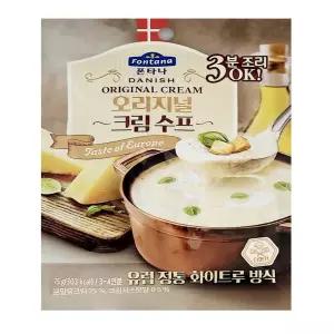 폰타나 오리지널 크림스프 75g X4 즉석 3분 조리 수프 간편식품 간편식 맛있는 아침식사 간편 전자레인지간