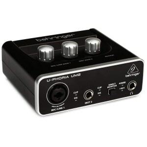마이크 및 악기 녹음을 위한 XENYX 프리앰프가 있는 Behringer U-PHORIIA UM2 오디오 파일 2x2 USB 인터페이스