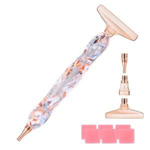 나사산 팁이 있는 다이아몬드 페인팅 펜, 1PCS 아트 3PCS 로즈 골드 스테인리스 스틸 금속 팁, DIY 아트를 위한 도구