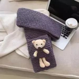 곰도리 목도리 커플 선물 만들기 뜨기 DIY 강좌 패키지머플러 코바늘실 손뜨개 블랭킷 소품 부드러운 면실