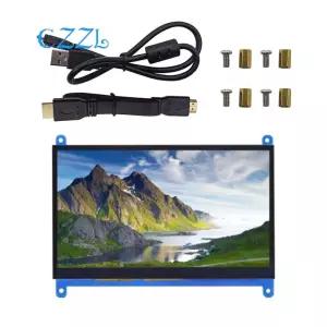 7 인치 LCD 디스플레이 HDMI 호환 터치 스크린 1024x600 해상도 라스베리 파이 용 용량 성 지원 시스템