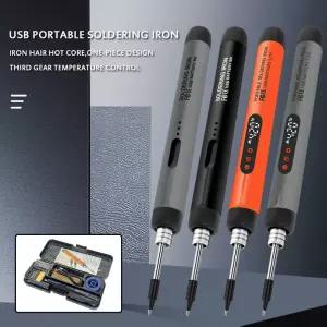 USB 납땜 다리미 미니 소형 세트 휴대용 가정용 C 타입 인터페이스 온도 조절 가능 800mAh 배터리