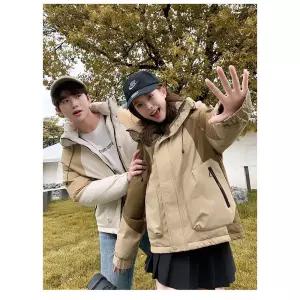 천진반여자 등산용 점퍼 두꺼운 데일리룩 패션 다운 야상 사파리 방풍 커플 바람막이 티베트 KUK1