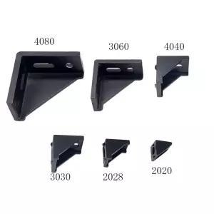5pcs/10pcs 3030 코너 브래킷 피팅 블랙 앵글 알루미늄 커넥터 3060 4040 4080 산업용 프로파일