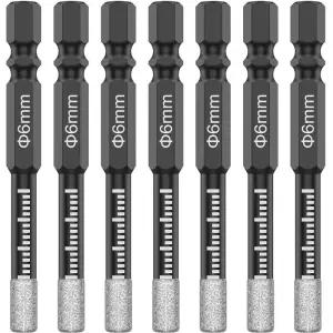 7Pcs 6mm 건식 다이아몬드 드릴 비트 세트 진공 Brazed 코어 키트 도자기 화강암 타일 대리석에 대 한 빠른