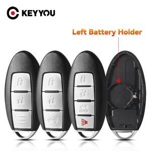 KEYYOU 3/4BTN 자동차 원격 키 쉘 스마트 카드 케이스 닛산 써니 ALTIMA MAXIMA Murano Versa Teana Infini
