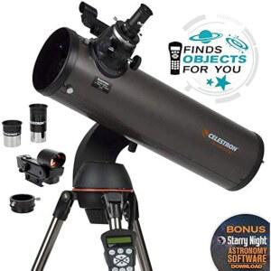 셀레스트론 넥스스타 반사경 제어 설계 그레이 기술 휴대용 130MM 망원경 130SLT 뉴턴 광학 조리개 컴퓨터화된 컴퓨터화 소형 스카이얼라인