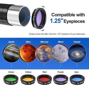 고성능 150MM 150EQ 필터 3배 있습니다 망원경인 조리개 반사경 컬러 HSL 망원경 바로우 렌즈가 5가지 전문 천문 세트와 포함되어