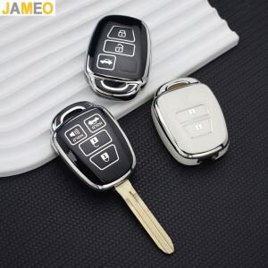 Toyota Prius RAV4 Camry Corolla 용 TPU 자동차 키 케이스 커버 2014 쉘 포브 백 체인 보호기 액세서리