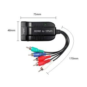 HDMI 스케일러 YPbPr 변환기 1080P 구성 요소 비디오 남성 5RCA RGB 어댑터 R/L 오디오 출력