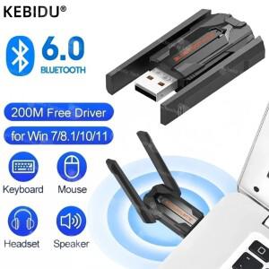 PC 무선 마우스 키보드 음악 헤드셋 용 200M USB Bluetooth 6.0 어댑터 Win8.1/10/11 송신기 드라이버