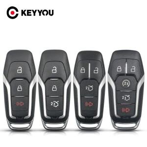 KEYYOU  포드 F-150 익스플로러 에지 머스탱 퓨전 Fob 3/4/5 버튼 원격 스마트 자동차 키 쉘 케이스