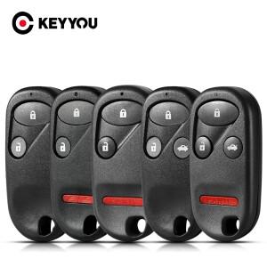 KEYYOU 2/3/4 버튼 Honda Accord Civic CRV Jazz S2000 Fit Odyssey Entry 교체 원격 키 쉘 케이스